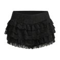 thumbnail image 4 of oqasdz Dresses for Women Ruffled Lace Pumpkin Pants Cake Layered Bottom Shorts Solid Color Party Evening Fairy Cropped Pants, 4 of 4