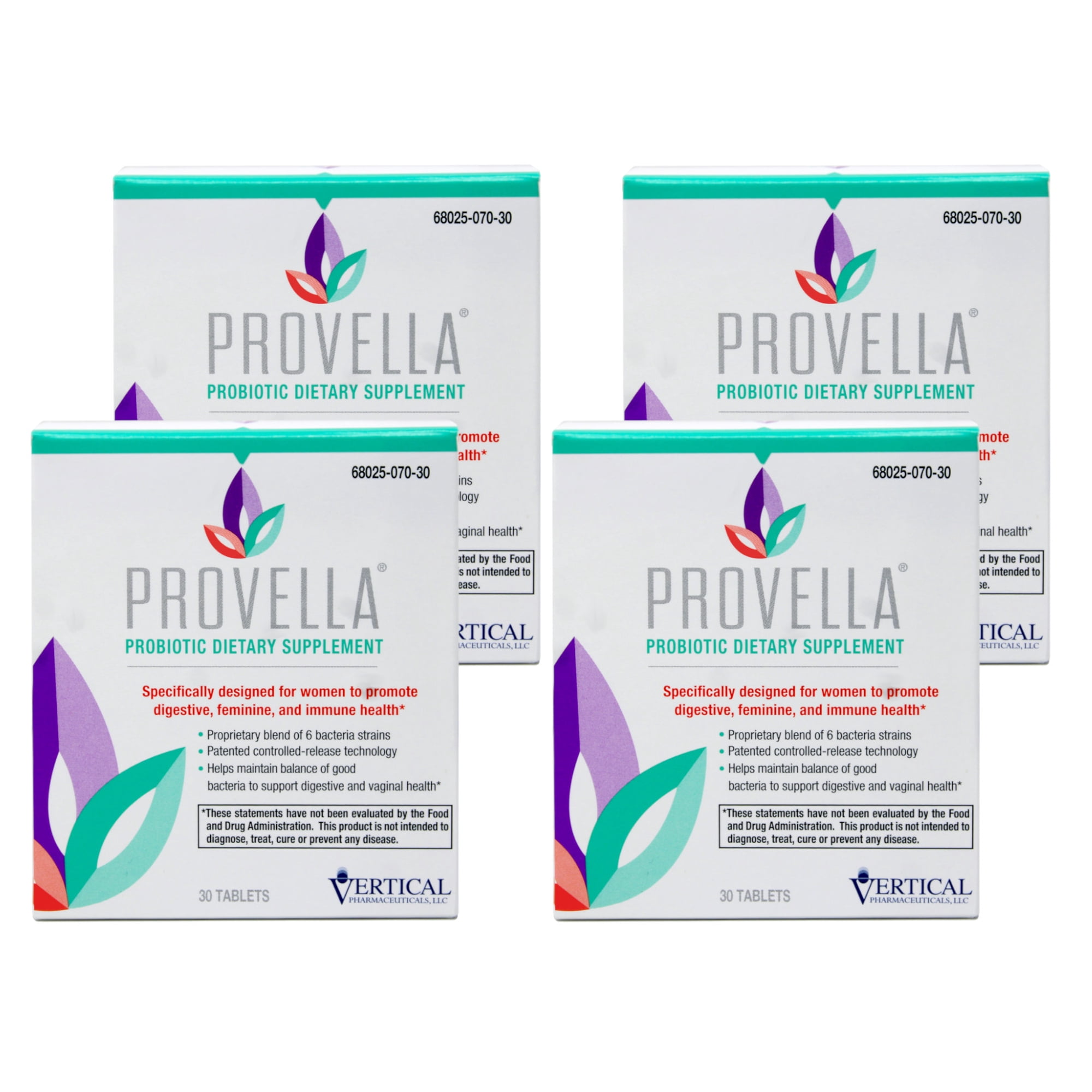 Provella Women's Probiotic Dietary Supplement Tablets, 30 Count - 4 Pack
