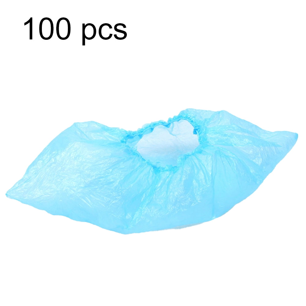Details about   100x Waterproof Boot Shoe Covers Plastic Blue Overshoes Protector USA Stock 