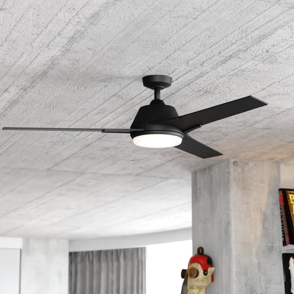 F0108-Vaxcel-Crescent - 3 Blade Ceiling Fan with Light Kit In Contemporary Style-16.75 Inches Tall and 52 Inches Wide