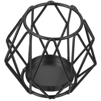 Golden Wrought Iron Outdoor Candlestick Holder with Flickering Tapered Design Decoration