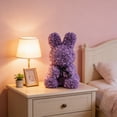 thumbnail image 5 of Hyknon Valentine's Day Bunny Shape Artificial Rose with Lights, Cute Large Flower Rabbit Sculpture Ornaments with Bowknot, Handmade Multifunctional Bunny Statue for Gift Wedding Home Decor, Purple, 5 of 6