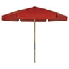 Fiberbuilt Home 7BPU-6R-WDO-TX-Red 7.5 ft. Hex Beach Umbrella 6 Rib Push Up Natural Oak with Red Vinyl Coated Weave Canopy