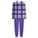 thumbnail image 5 of Conjunto de pijama informal de invierno para mujer, de doble cara, con cuello redondo estampado, manga larga, top anudado a mano, pantalones con cordón ajustable, ropa de casa, blusa de poliéster., 5 of 6