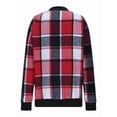 thumbnail image 6 of Shackets for Women Casual Zip Up Flannel Plaid Jackets Long Sleeve Baggy Outwear Coat Fall Clothes Red XXL, 6 of 7