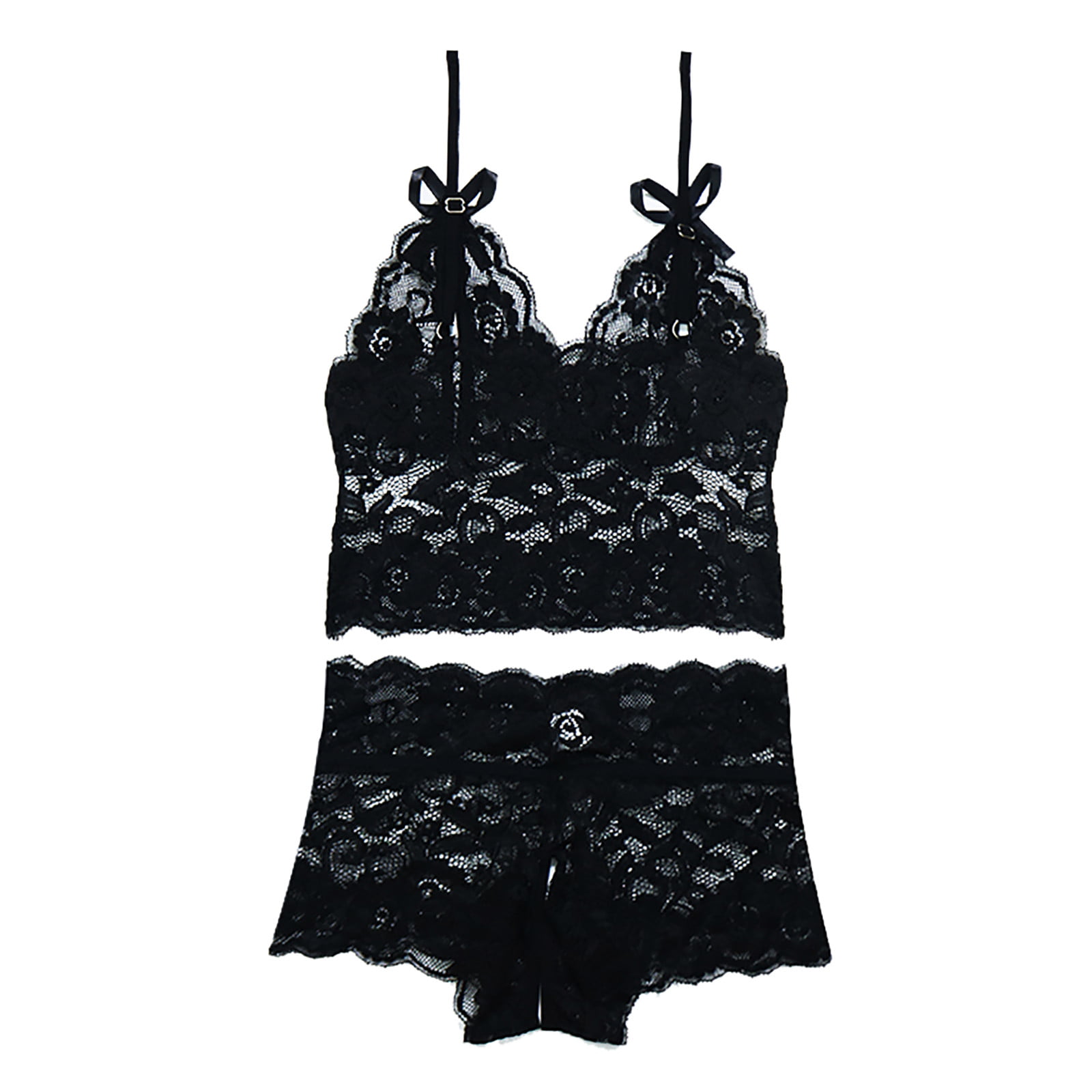 Buy Zimaes-Women Underwear for Sex Flirt 2 Piece Delicate Halter Bras Sets  Black 36D at