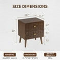 thumbnail image 2 of FOROUTIA Mid-Century Nightstand with 2 Drawers,Morden Wood End Table Walnut Finish, 2 of 6