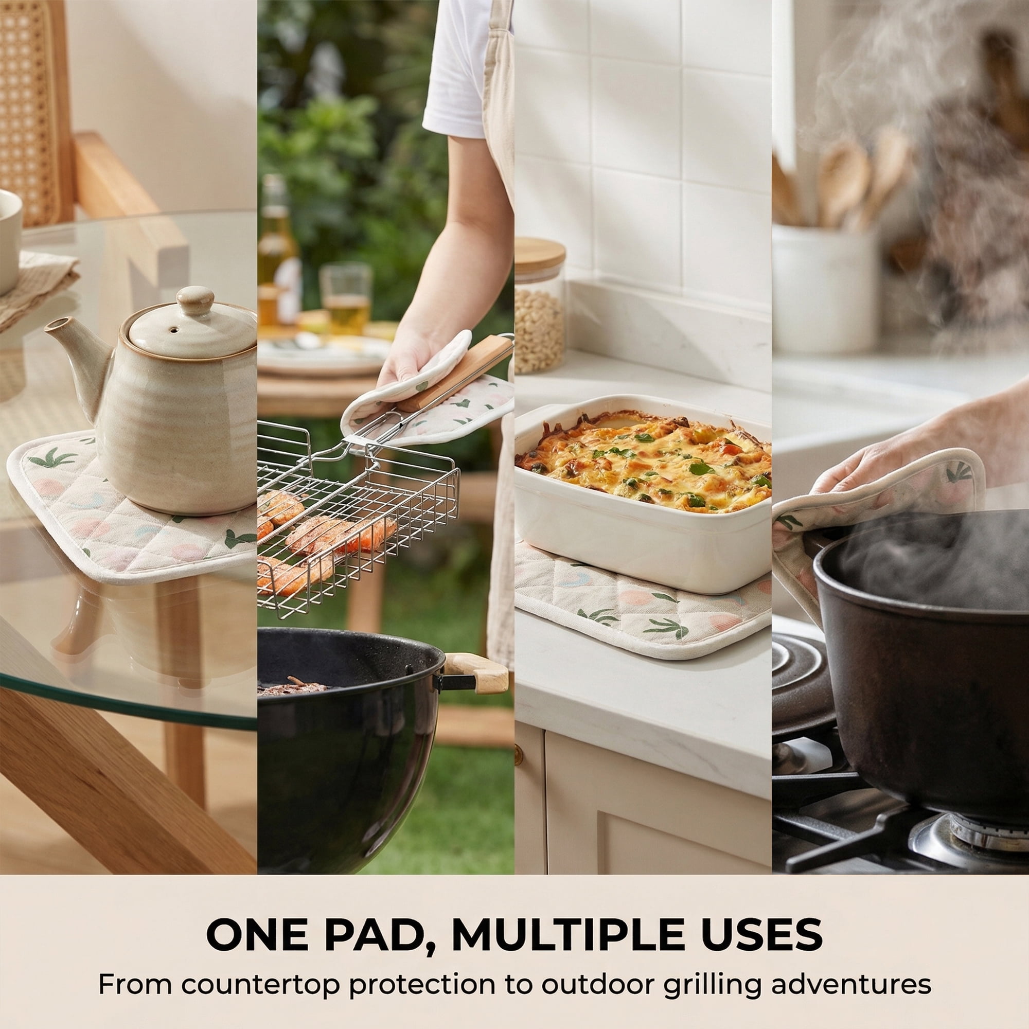 Unique Bargains Durable Heat Resistant Non-Slip Pot Holders for Cooking Coffee B 6Pcs