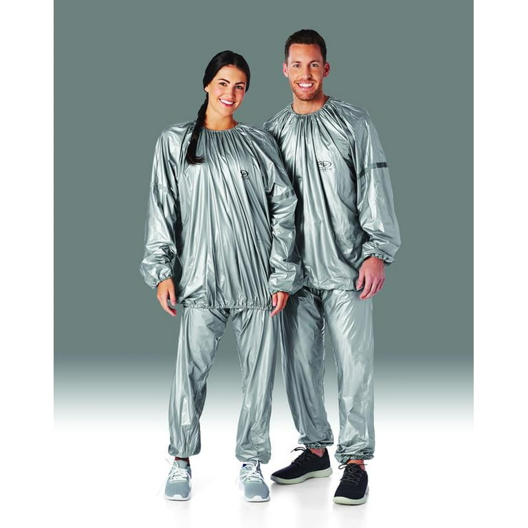 Athletic Works Sauna Suit with Reflective Detailing on Sleeves,  Medium/Large, Silver 