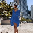 thumbnail image 3 of Pompotops Womens Sexy Flared Sleeves Kimono Hollow Out Solid Color Blouse Loose Tops, 3 of 7