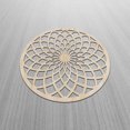 thumbnail image 2 of Mandala Wooden Wall Art, Lotus Flower of Life Design Circular, Birch Wood Plywood Rustic Wall Art Accent for Hallway Bedroom Living Room Cafes and Offices, 11.4" X 11.4" X 0.1", by Ambesonne, 2 of 5