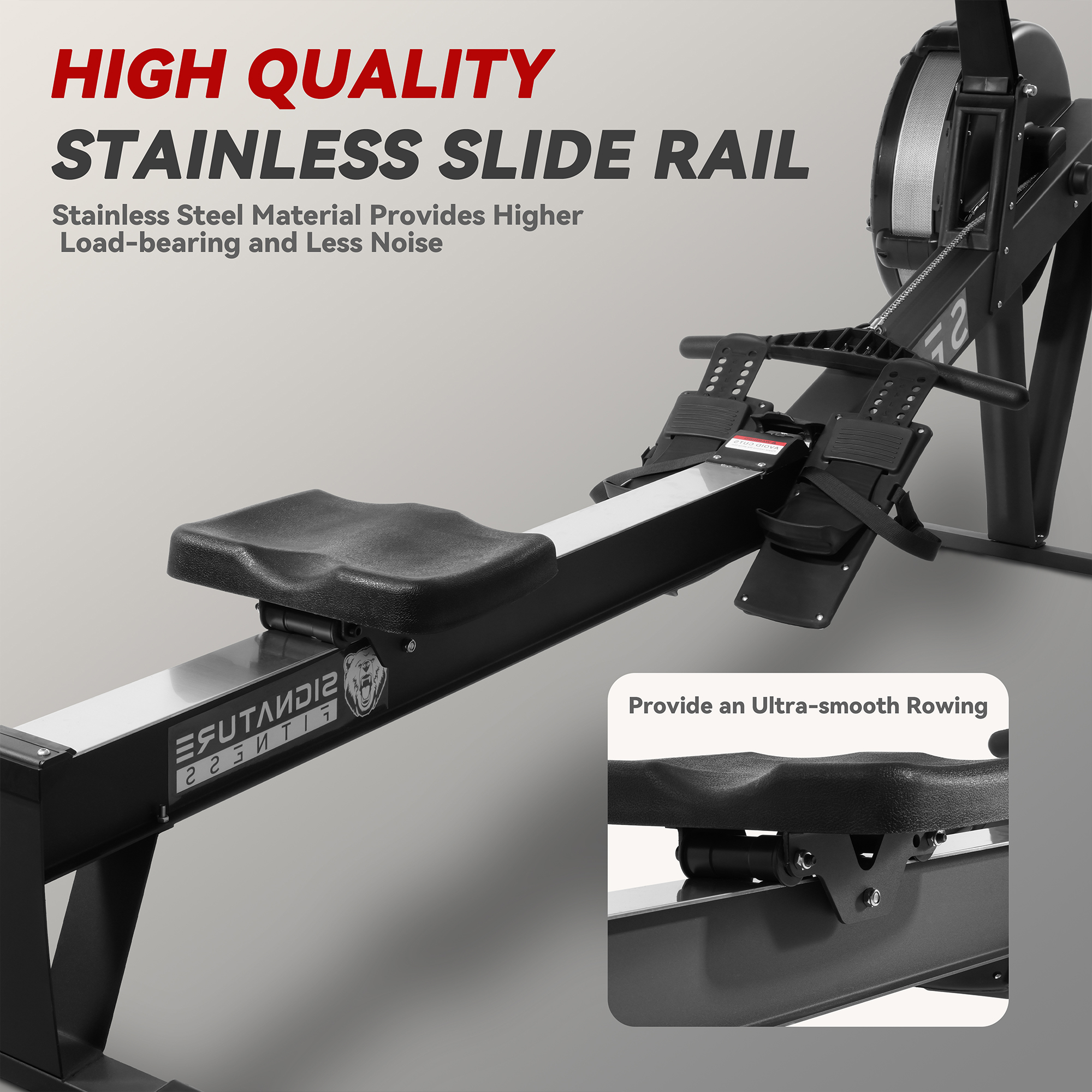 FlexWave Indoor Rowing Machine with 10-Level Wind Resistance, LCD Display, Adjustable Seat and Footrests, Quiet Operation, 330 lbs Capacity
