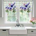 thumbnail image 4 of Spring Easter Tie Up Curtains for Windows, Balloon Window Shades, Purple Floral Summer Botanical Green Plaid Kitchen Window Treatments Roll Up Curtain for Basement/Nursery 52"x45", 4 of 8