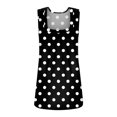 thumbnail image 6 of Women's Tank Tops Square Neck Pleated Front Camisole Tops for Women Polka Dot Print Loose Womens Summer Tops Casual Vacation L Black, 6 of 6
