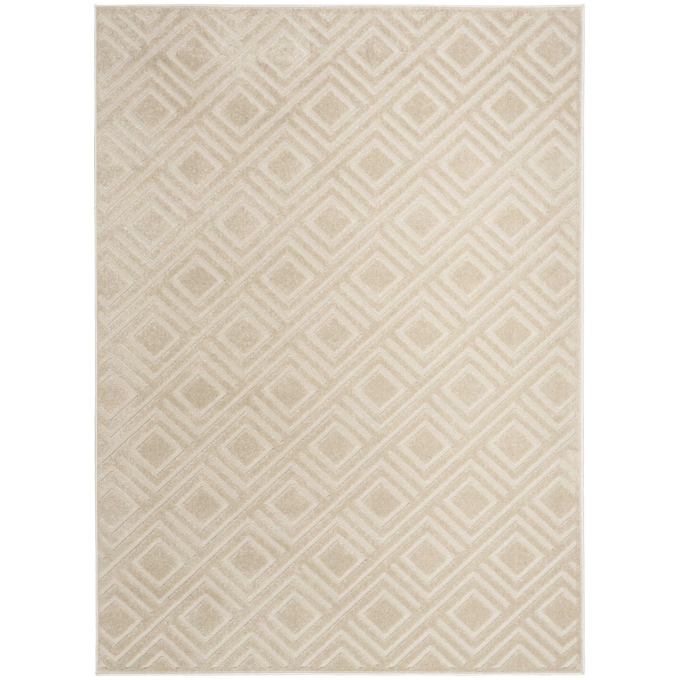 Nourison Care Free 6'7" x 9'2" Beige Modern Indoor Rug