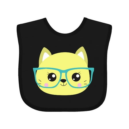 

Inktastic Hipster Cat Cat with Glasses Cute Cat Kitten Gift Baby Boy or Baby Girl Bib