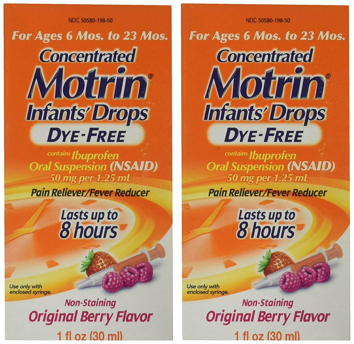 Motrin Concentrated Infants Drops Berry Flavor, 1 Oz, 2-Pack