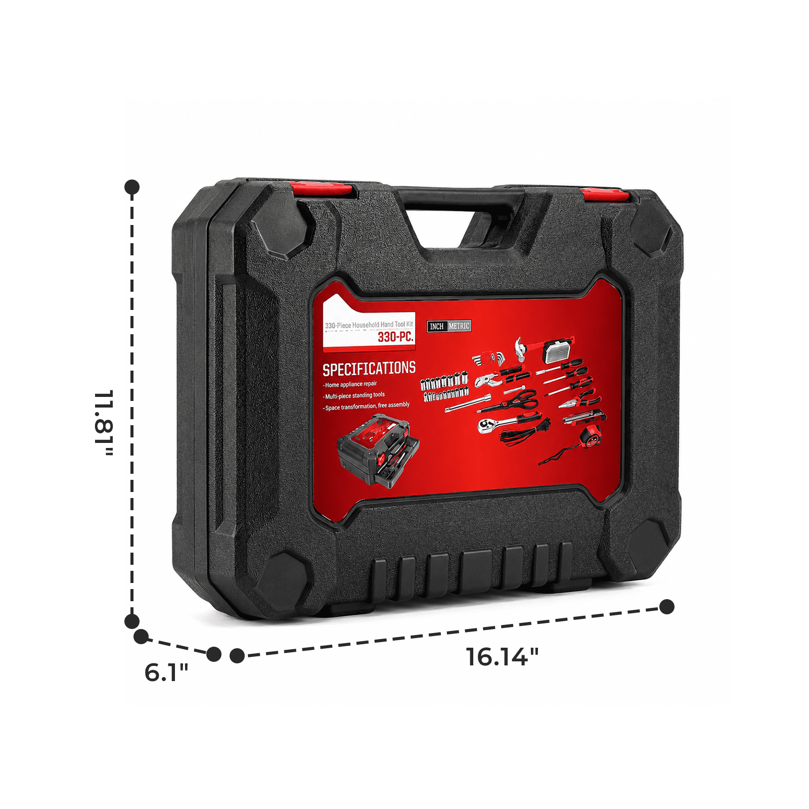 Alvantor 330-PC Home Auto Repair Tool Kit, Toolbox Storage Case with Drawer, General Household Tool Set, Perfect for Diyer, Handyman