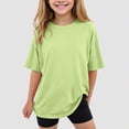 thumbnail image 2 of NIEWTR Girls T-Shirts Short Sleeve Shirt for Big Girls Soft Cotton Tees Kids Tshirts Summer Tops Clothes(Green,150), 2 of 4