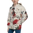thumbnail image 2 of Rocae Floral Leopard Butterflies for Zip Up Hoodies for Teen Sweatshirt with Hood-Medium, 2 of 6