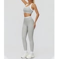 thumbnail image 6 of PISONIC Womens Workout Set Two Piece U Back Color Block Sports Bra Matching High Waist Leggings Gym Pilates Outfits, 6 of 6