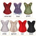 thumbnail image 4 of XIHONEY Mujeres Modelador de cintura Gótico Satén Brocado Stays Corset Corsé Bustier Top Top con cordones Sexy Vestidos elegantes Cincher de entrenamiento de cintura Overbust deshuesado/Multicolorpang, 4 of 4