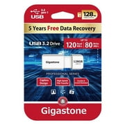 Gigastone 3013888 128 GB Flash Drive, White