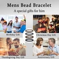 thumbnail image 5 of VEEDOFA 4 Pcs Mens Beaded Bracelet Set,Natural Stone Tiger Eye Black Bead Stretch Bracelets, 5 of 8