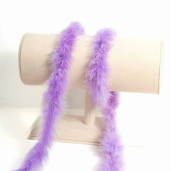 XmhyTop-A 2 Yards Fluffy Feather for DIY Crafts, Sewing Trim, Wedding & Party Decorations - Soft Plume Trim for Home Art Supplies,2 pcs,Purple