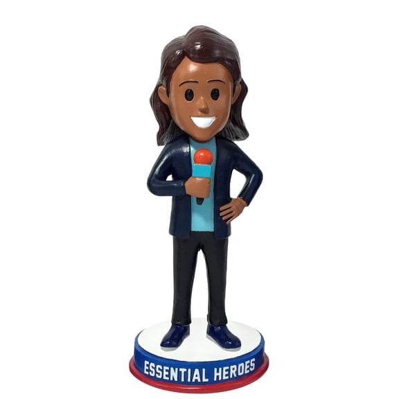 Journalist Reporter Essential Heroes Bobblehead Female Dark Skin Tone
