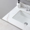 thumbnail image 4 of Montary 31inch Bathroom Vanity Top Sintered Stone Carrara Gold Tops with Rectangle Undermount Ceramic Sink and Back Splash with 3 Faucet Hole for Bathrom Cabinet, 4 of 7