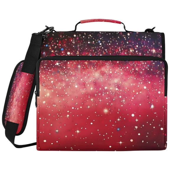 ALAZA Zipper Binder Glittering Tie Dye Pattern 2 inch 3 Ring 500 Sheet Capacity Trapper Keeper File Folder Organizer Bag