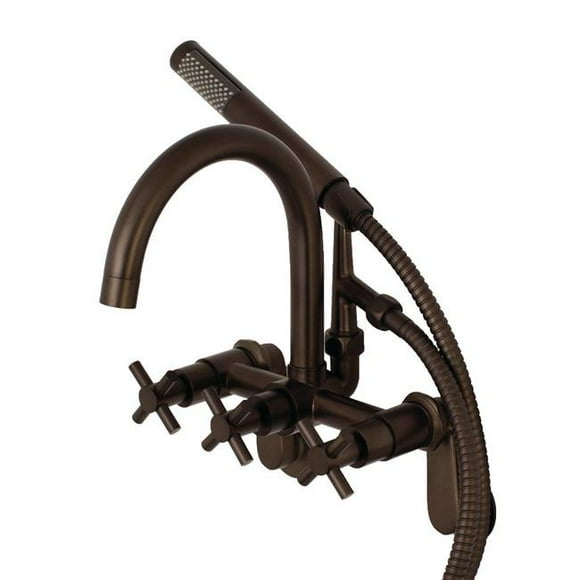 Aqua Vintage AE8155DX Wall Mount Tub Filler with Hand Shower, Oil Rubbed Bronze - 5.13 x 6.94 x 8.31 in.