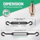 thumbnail image 3 of 2PCS M8 Hook & Hook Turnbuckle 304 Stainless Steel, 3 of 5