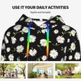thumbnail image 4 of Kdxio Daisies Flowers Print Womens Oversized Hoodies Sweatshirts Hooded Pullover Tops Sweaters Casual-Large, 4 of 7