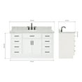 thumbnail image 3 of Ariel Hepburn 55 In. Oval Sink Vanity With 1.5 In. Carrara White Countertop In White, 3 of 10