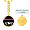 thumbnail image 5 of Highlander Cat Mom Keychain Stainless Steel or 18k Gold Circle Pendant, 5 of 16