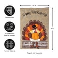thumbnail image 2 of Evergreen Thankful and Blessed Turkey House Burlap Flag, 2 of 9