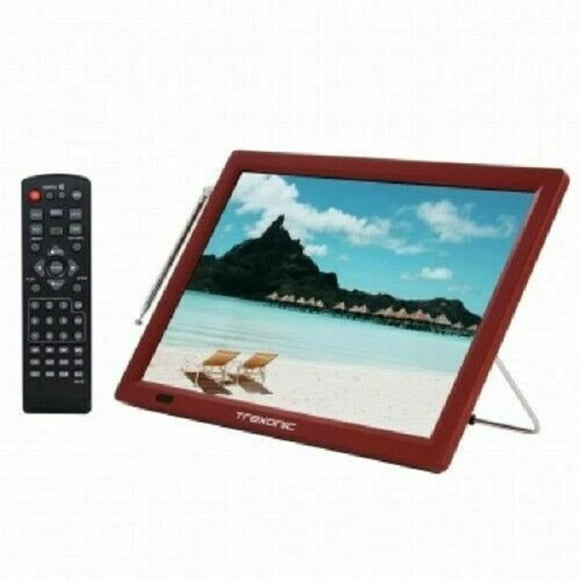 Trexonic TRX-14D-RED 14 Pouces Portable Rechargeable TV LED avec HDMI&44; Rouge
