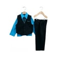 thumbnail image 2 of B-One Kids Boys' Formal Vest Suit Set, 4 Piece, Black with Turquoise Dress Shirt, Sizes 4-20, 2 of 5