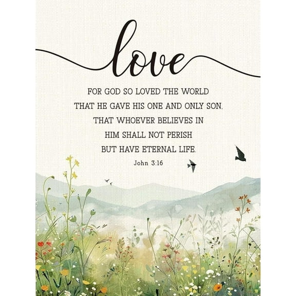 John 3:16 Christian  With God So Loved The World Scripture Lightweight Inspirational Wall Decor For Home Church Nursery For Christian Families poster