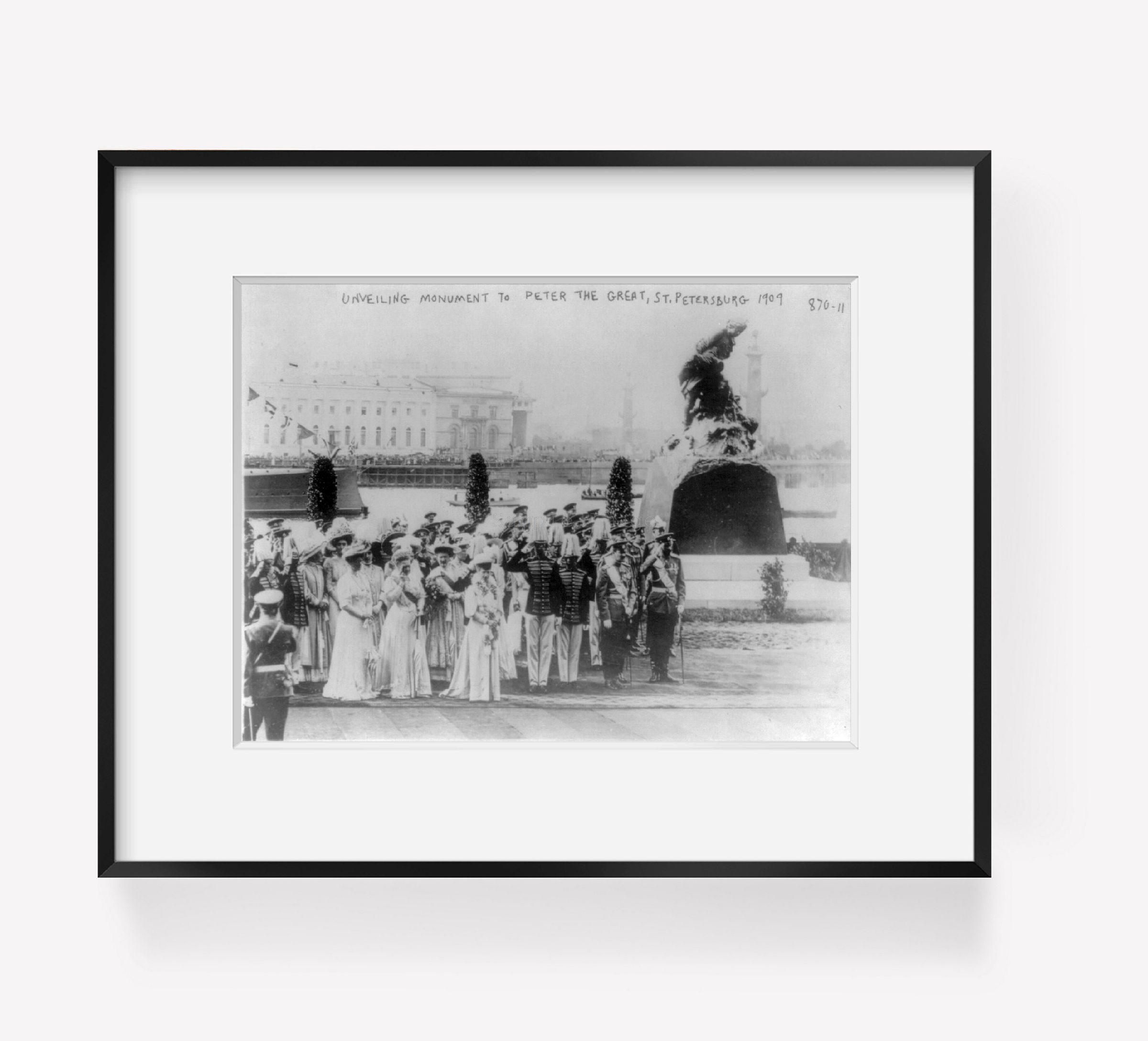 Vintage 1909 photograph Unveiling monument to Peter the Great, St