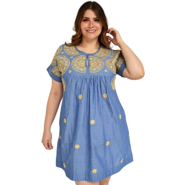Vestido corto Tallas Extras PESHLI 78131 Beige C azul 42