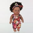 thumbnail image 3 of Loespoir Black 12 Inch Black Baby Dolls, Curly Hair Doll for Girls, Pet Dog Toy, Toddler Kids Gift, Imaginative Play, Sturdy Design(C), 3 of 9