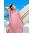 thumbnail image 6 of SUN CUBE Surf Poncho Changing Robe with Hood, Thick Quick Dry Microfiber Wetsuit Changing Towel for Surfing Beach Swim Outdoor Sports Women, Absorbent Wearable Towel Cover Up with Pocket, Pink, 6 of 8