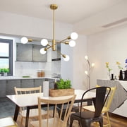 Deyidn 6-Light Gold Sputnik Chandelier