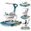 GAMBE 4 in 1 Foldable Baby Walker, with Removable Canopy, Footrest, Music , Light, Small Toys, Green