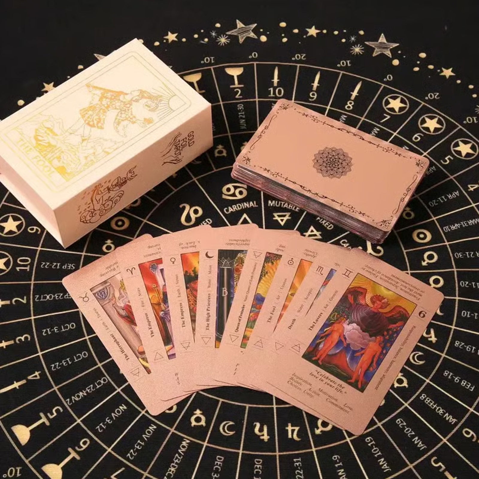 Tarot Cards Classic Tarot Cards Deck with Illustrated Major and Minor Arcana for Divination and Card Reading Activities