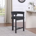 thumbnail image 3 of Maklaine Contemporary Black Boucle Fabric Counter Stool (Set of 2), 3 of 6