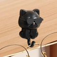thumbnail image 7 of Hooks under $5,Cat Key Holder Creative Cat Shape Hooks 2 Pack Adhesive Coat Hooks Cute Cat Hooks With Sunglasses Decorative Cat Hooks For Keys Towel Hat Coat, 7 of 7